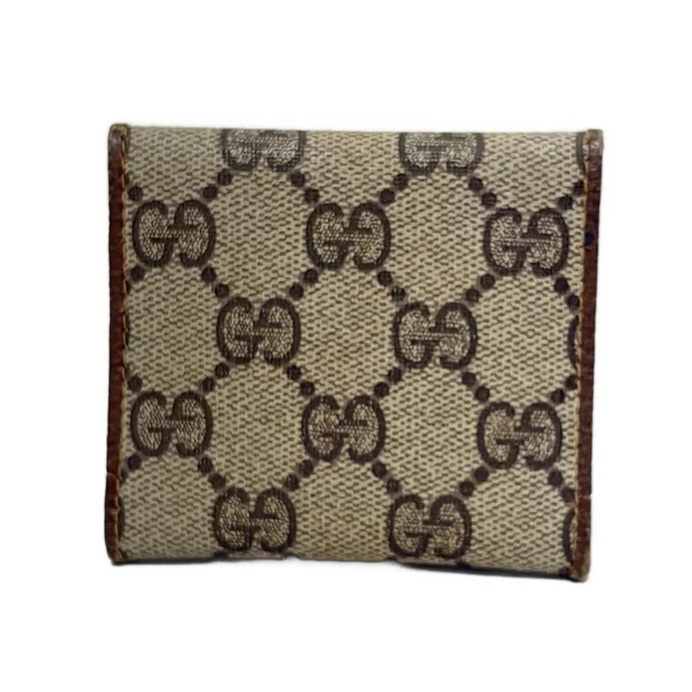 GUCCI Accessory GG Supreme Beige Dark Brown PVC Wallet bran172-101725 - Picture 2 of 4
